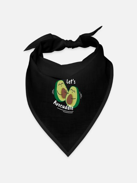 Lets Avocuddle Avocado Kuscheln Süß - Bandana Dreieckstuch - Schwarz