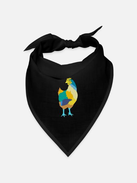 Huhn - Bandana Dreieckstuch - Schwarz