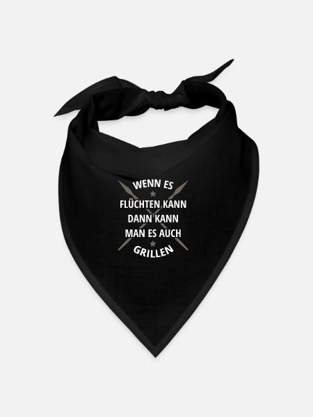 WENN ES FLÜCHTEN KANN KANN MAN ES AUCH GRILLEN - Bandana Dreieckstuch - Schwarz