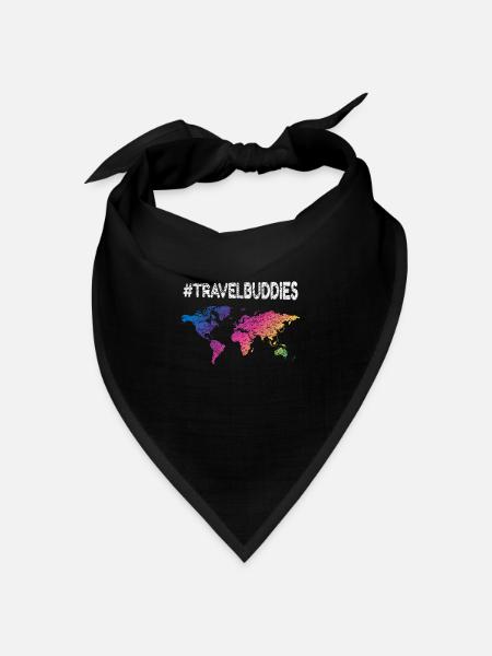 Travel Buddies Urlaub Reisen Freunde T-Shirt - Bandana Dreieckstuch - Schwarz
