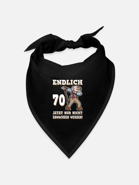 Endlich 70 Geburtstag Dabbing Opa Runder - Bandana Dreieckstuch - Schwarz