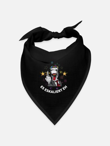 Einhorn Es Eskaliert - Bandana Dreieckstuch - Schwarz