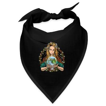 Hippie Naturschamane - Bandana Dreieckstuch - Schwarz - Vorne