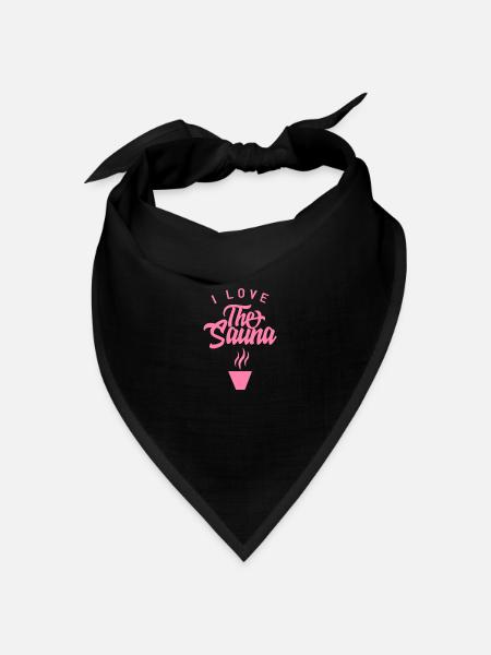 Ich liebe die Sauna - Bandana Dreieckstuch - Schwarz