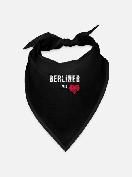 Berliner mit Herz - Bandana Dreieckstuch - Schwarz