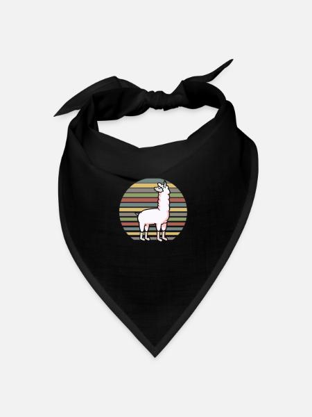 Lama - Bandana Dreieckstuch - Schwarz