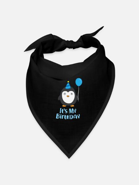 Pinguin Geburtstag Pinguin Geburtstagskind Pinguin - Bandana Dreieckstuch - Schwarz