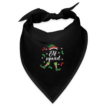 Elf Squad - Funny Family Matching Christmas | Xmas - Bandana Dreieckstuch - Schwarz - Vorne
