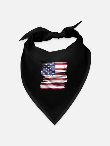 US Flagge Retro - Bandana Dreieckstuch - Schwarz