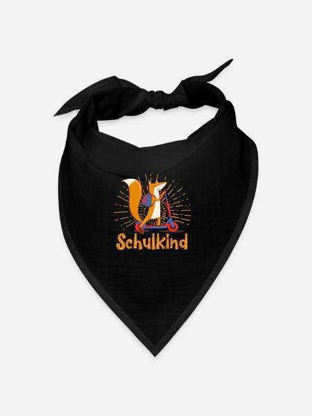 Einschulung in der Schule Kinder Fuchs Design - Bandana Dreieckstuch - Schwarz