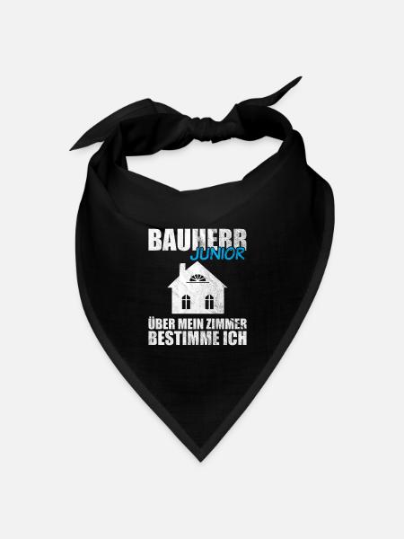 Lustiges Bauherr Junior Geschenk - Bandana Dreieckstuch - Schwarz