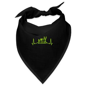 Heckenschere Schaufel Herzschlag - Bandana Dreieckstuch - Schwarz - Vorne