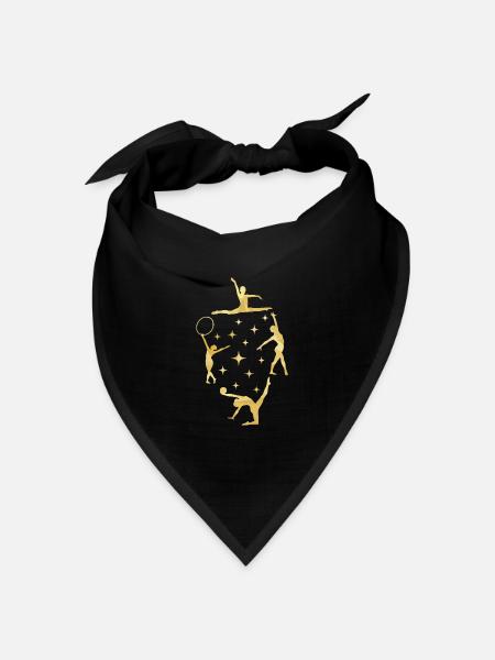 Tanzende Turnerin Mädchen Gymnastik Akrobatik - Bandana Dreieckstuch - Schwarz