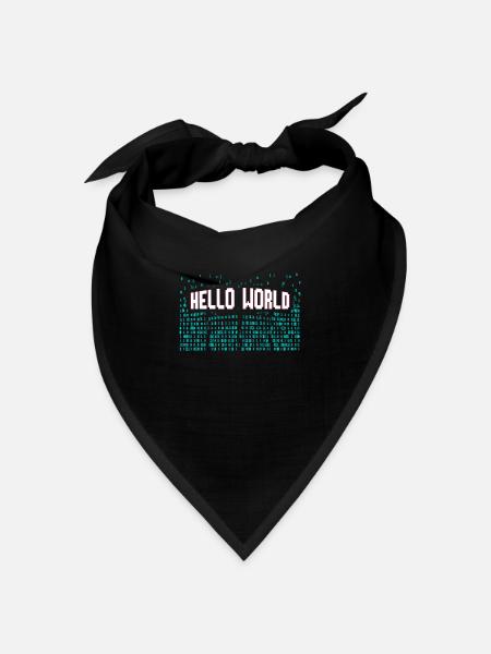 Hello World Computer Scientist Gift - Bandana Dreieckstuch - Schwarz