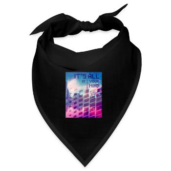 Vaporwave Aesthetic It's All In Your Mind - Bandana Dreieckstuch - Schwarz - Vorne
