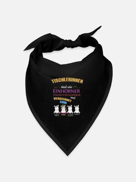 Tischlerin Einhorn Geschenk Idee für Kollegen - Bandana Dreieckstuch - Schwarz