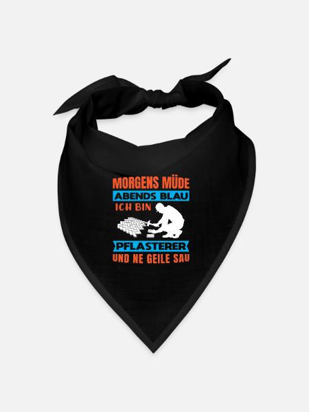 Pflasterer Steinleger Pflästerer Bau Pflastern - Bandana Dreieckstuch - Schwarz