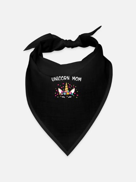 Einhorn Mutter Einhorn - Bandana Dreieckstuch - Schwarz