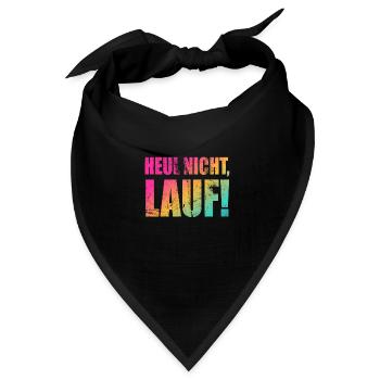 Heul nicht, Lauf! - Laufen, Joggen, Sport, Rennen - Bandana Dreieckstuch - Schwarz - Vorne