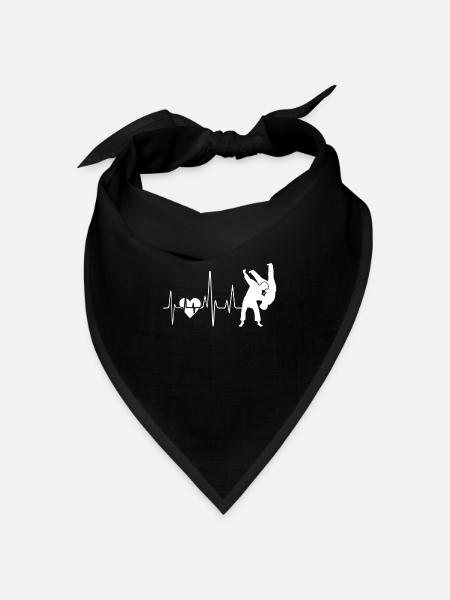 Judo Judo Herzschlag - Bandana Dreieckstuch - Schwarz