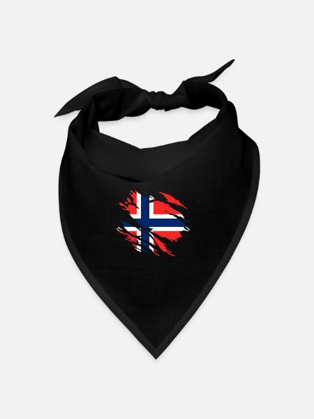 Norwegen Flagge - Bandana Dreieckstuch - Schwarz