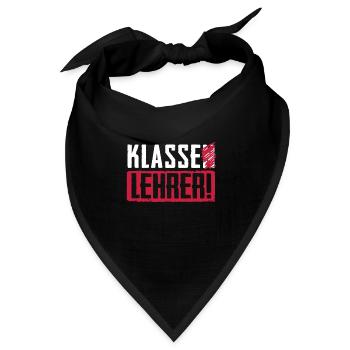 Abschied Geschenk für Klassenlehrer mit dem Klasse - Bandana Dreieckstuch - Schwarz - Vorne