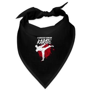Ashihara Kaikan Karate Training Martial Arts - Bandana Dreieckstuch - Schwarz - Vorne