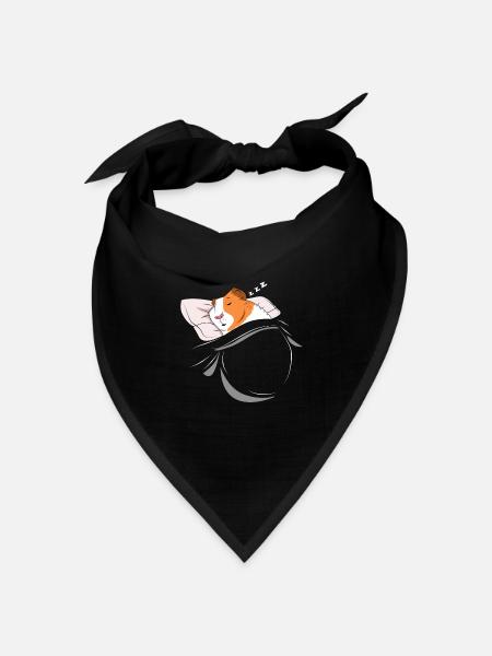 Schlafendes und schlumendes Meerschweinchen - Bandana Dreieckstuch - Schwarz
