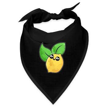 Niedliche Zitrone Gesicht - Bandana Dreieckstuch - Schwarz - Vorne