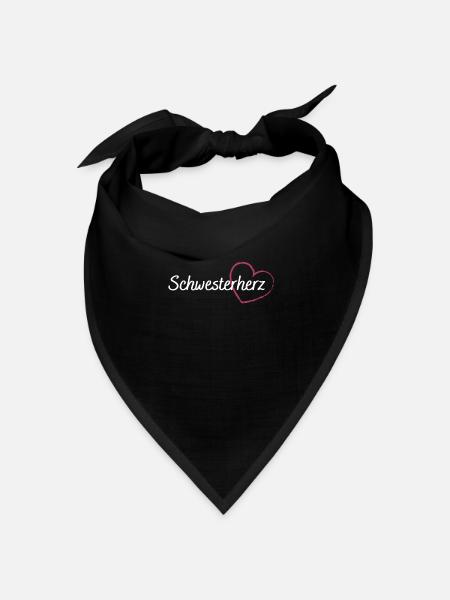 Schwesterherz Geschwister Schwestern - Bandana Dreieckstuch - Schwarz