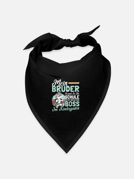 Kindergarten Start Kita Geschwisterkind Bruder - Bandana Dreieckstuch - Schwarz