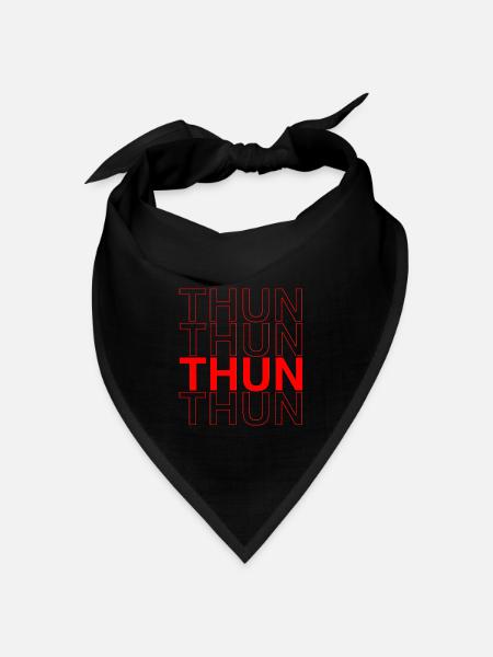 THUN Design - Rote Schriftkunst - Bandana Dreieckstuch - Schwarz