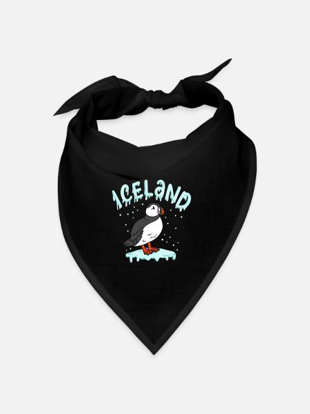 Island Papageientaucher - Bandana Dreieckstuch - Schwarz