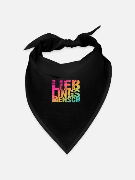 Lieblingsmensch Geschenkidee Geburtstag Geschenk - Bandana Dreieckstuch - Schwarz