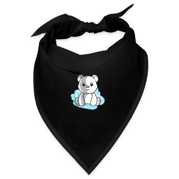 Eisbär Polarbär - Bandana Dreieckstuch - Schwarz - Vorne