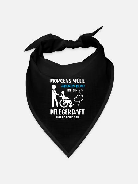 Altenpflegerin Altenpfleger Pfleger Pflegehelfer - Bandana Dreieckstuch - Schwarz