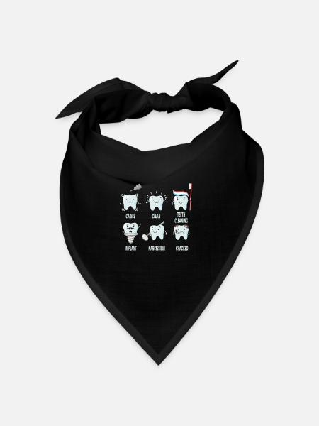 Zahnarzt Zähne Story Caries Clean Implant Cracked - Bandana Dreieckstuch - Schwarz