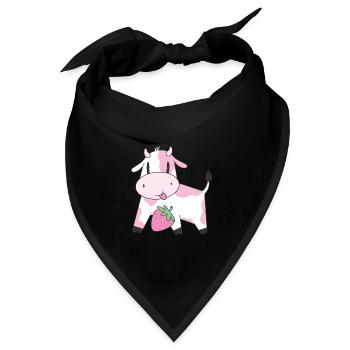Strawberry Cow - Bandana Dreieckstuch - Schwarz - Vorne