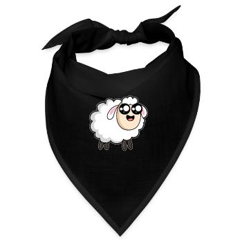 Schaf Comic Cartoon - Bandana Dreieckstuch - Schwarz - Vorne