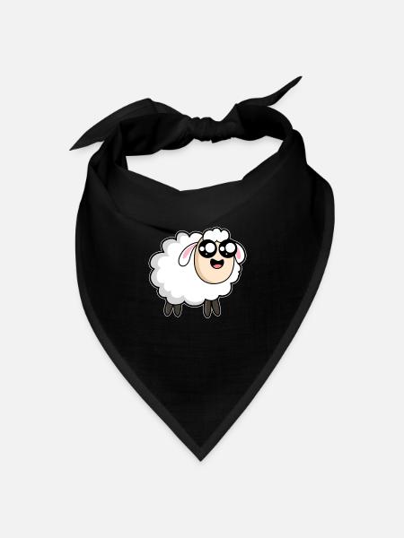 Schaf Comic Cartoon - Bandana Dreieckstuch - Schwarz