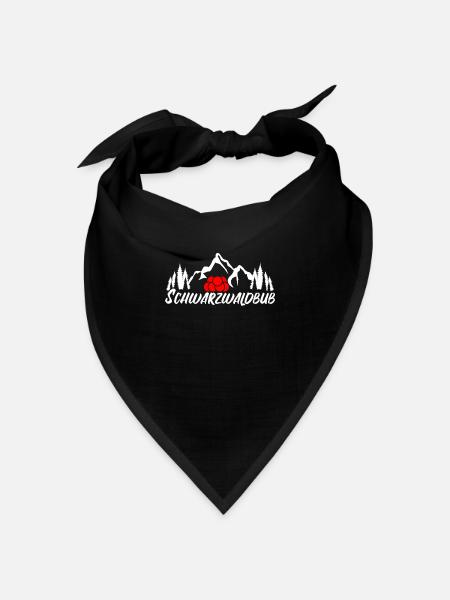 Schwarzwaldbub Bollenhut Berge - Bandana Dreieckstuch - Schwarz