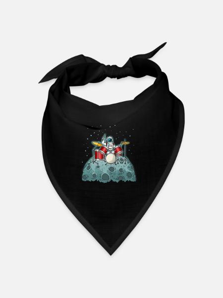 Drummer Shirt Kinder Astronaut Drums Schlagzeug - Bandana Dreieckstuch - Schwarz