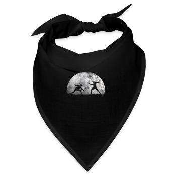 Mond Fechten Fechtsport Duell - Bandana Dreieckstuch - Schwarz - Vorne