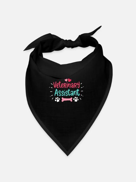 Tierarzthelfer Tiermedizin - Bandana Dreieckstuch - Schwarz