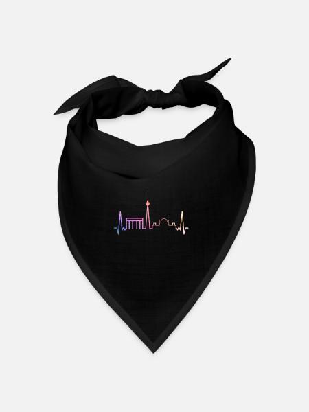 Berliner Skyline - Bandana Dreieckstuch - Schwarz