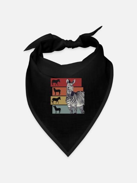 Zebra Zebras Steppenzebra Geschenk - Bandana Dreieckstuch - Schwarz