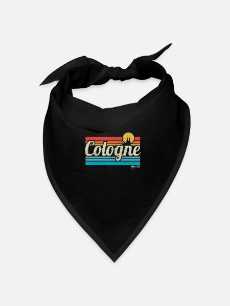 Cologne Köln Retro Vintage Surfer Kölner Karneval - Bandana Dreieckstuch - Schwarz
