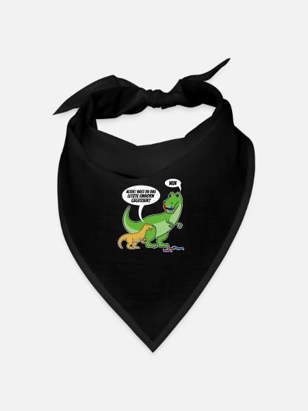 Dino letzte Einhorn gegessen spruch - Bandana Dreieckstuch - Schwarz