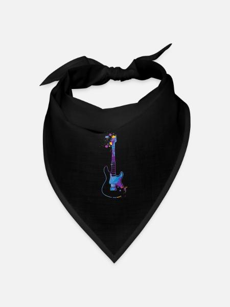 Gitarren Splash Gitarrenspieler Geschenk E-Gitarre - Bandana Dreieckstuch - Schwarz