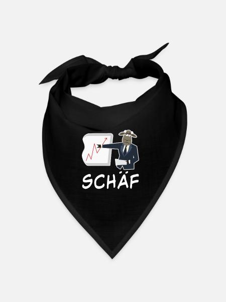 Schaf lustiger Chef Wortspiel Spruch - Bandana Dreieckstuch - Schwarz